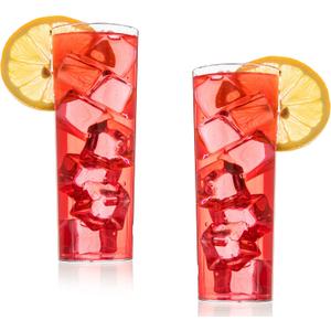 Zappy 12 Hard Plastic Highball Drinking Glasses, 10 oz Tall Collins Scotch Whiskey Glass, Party Wedding Cups, Smoothie Tumbler
