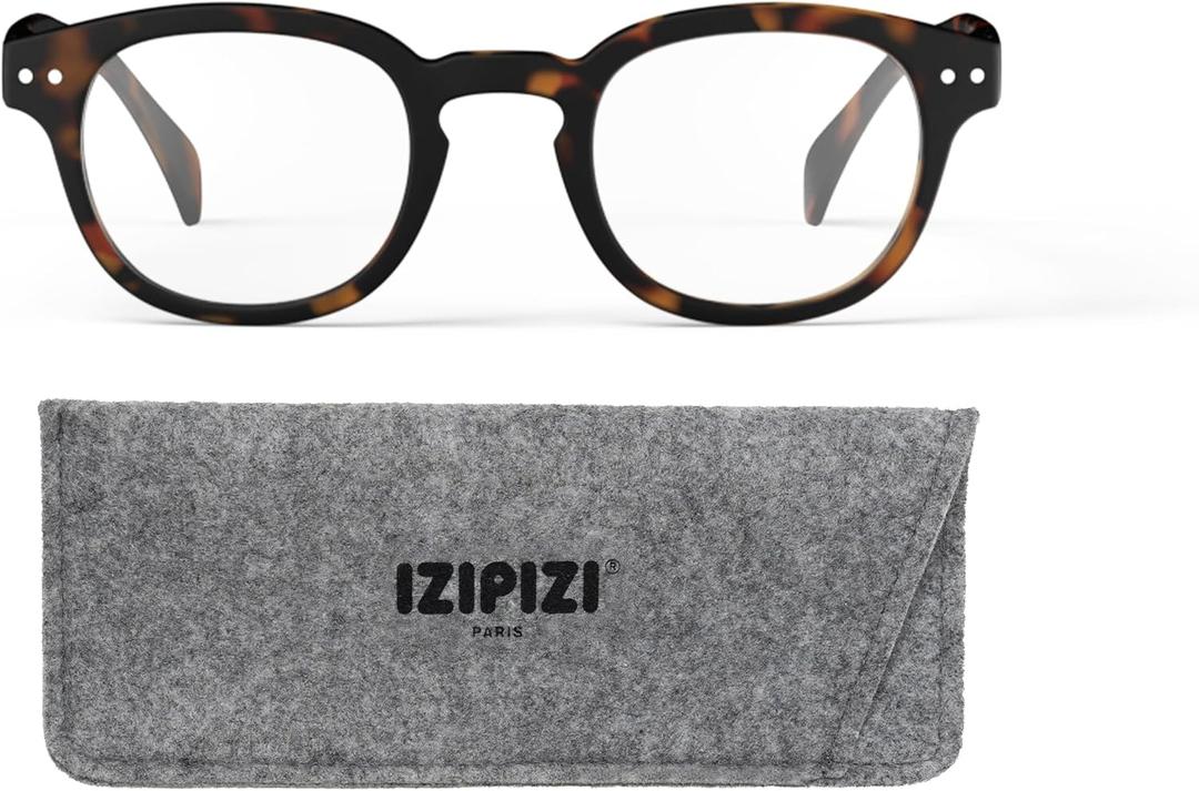 IZIPIZI READING #C Reading Glasses for Women and Men  Square Glasses with Anti-Scratch Lenses, Lightweight Fashion Frame (Tortoise)