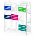 Clear Acrylic Tube Rack with 9 Compartment and 4 Pull Out Trays Large Tube Holder Wall-Mounted and Countertop Lab Organizer Stand for Storage (16 x 12 x 5.5 Inches) (Single-sided)
