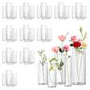 Zomiol 60pcs Cylinder Glass Vase for Centerpieces, 4,6,7.5,8,10 inch Tall Clear Flower Vase Bulk Floating Candle Holder for Wedding Table Home Décor and Party