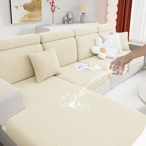 hyha Waterproof Couch Cushion Covers, Wear Resistant Couch Cover, Anti Slip Sofa Slipcovers Washable, Soft Thick Jacquard Furniture Protector for Pets Dog (1 Packs, Beige) hyha Waterproof Couch Cushion Covers, Wear Resistant Couch Cover, Anti Slip Sofa Slipcovers Washable, Soft Thick Jacquard Furniture Protector for Pets Dog (1 Packs, Beige)