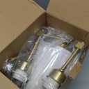 KUAUGST Wall Sconces Sets of 2, Retro Industrial Wall Lamps, Bathroom Vanity Sconces Wall Lighting with White Fabric Shade, Suitable for Bedroom Living Room Corridor Kitchen (Gold1)