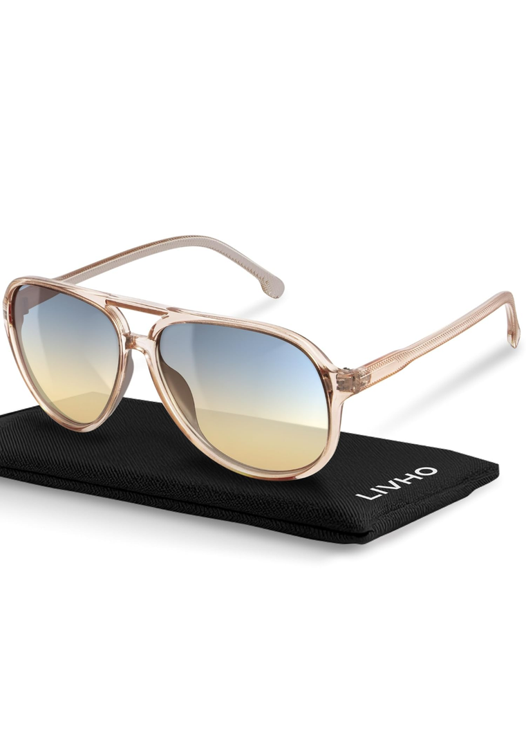 livho Trendy Polarized Aviator Sunglasses Women Men, Retro Sun Glasses for Women Men 2025, Oversized UV Protection Shades