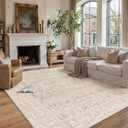 9x12 Area Rug for Living Room Vintage Printed Beige Rugs