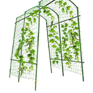 Five A-Frame Cucumber Trellis Garden Trellis with Raised Bed, Large Outdoor Arch Trellis Vegetable Squash Trellis Grape Tunnel for Climbing Plants Fit Cucumber,Tomato,Squash,Zucchini