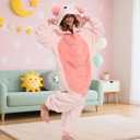 Unpifolov Kids Pig Cosplay Costumes Unisex Animal Children Teenager Jumpsuit (XS fit height 4'3"-4'9", Pink)