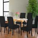 Dining Room Chair Slipcovers Dining Chair Covers Parsons Chair Slipcover Stretch Chair Covers for Dining Room Set of 8,Black