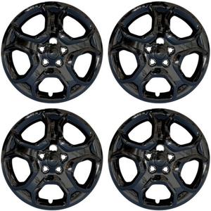 17 Hubcaps Compatible with Ford Escape 2013-2025; 17-inch Wheel Covers; Set of 4 Pcs (Black)