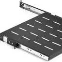 1U Sliding Rack Shelf 19" Server Rack Mount Cabinet 14"-22" Adjustable Depth 4 Post