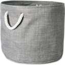 DII 5568 Collapsible Variegated Polyester Storage Bin, Small Round, Gray
