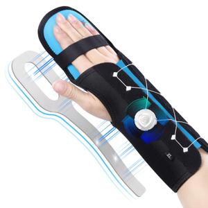 Resting Hand Splint with Adjustable Knob, Night Immobilizer with Removable Splints for Pain Relief, KTQUICK Hand&Wrist Brace for Carpal Tunnel, Stroke Recovery, Arthritis,Tendinitis-Right Hand X-Large