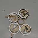 JOIEDOMI 4 Pcs LED Wooden Christmas Ornaments - Hanging Reindeer for Indoor/Outdoor Holidays, Party Decoration, Tree, Events, and Christmas