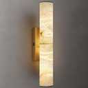 20" Alabaster Wall Sconce Hardwired, Spanish Natural Marble Sconces, Brass Bathroom Vanity Light, Dimmable Stone Wall Sconces Warm White, Linear Gold Alabaster Wall Light for Living Room Hallway