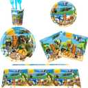 Lemoneon Italian Brainrot Birthday Decorations Supplies Tablecloth Plates Cups Napkins Forks Spoons Knives