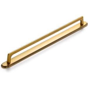 Goo-Ki Antique Brass Cabinet Pulls with Backplate,Zinc Alloy Cabinet Handle with 12.6''(320MM) Hole Centers 2 Pack