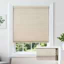 Joydeco No Drill Cellular Shades for Windows, Linen Beige, 55" W x 64" H