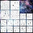 Keluna Star Stencils for Wall Decor - 16 Pcs Reusable Star Moon Zodiac Constellation Stencils for Wood, Canvas, Furniture