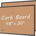 2-Pack Cork Board Bulletin Board 36 x 48, Black Wood Framed 4x3 Corkboard, Office Board for Wall Cork, Large Wall Mounted Notice Pin Board with 32 Push Pins for School, Home & Office
