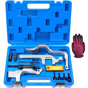 Engine Camshaft Alignment Locking Timing Tool Kit Compatible with BMW Mini Cooper N12 N14, with Carrying Case & Gloves (10Pcs Set for N12 N14)