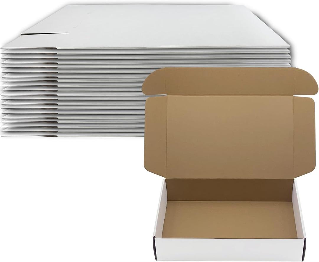 14x9x3 inch Shipping Boxes Set of 20 White Corrugated Cardboard Box Mailer Boxes for Packaging Small Business ShippingMailing Boxes Bulk for Birthday Wedding Party Book Literature Gift Giving