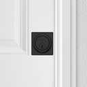 Kwikset 817 Deadbolt Lock, Matte Black Square Exterior Keyed Front Entry Door, Pick Resistant SmartKey Rekey Security, Single Cylinder Dead Bolt, with Microban Protection (Contemporary)