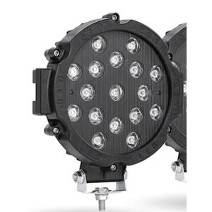 AUTOXBERT 7 Inch Round LED Offroad Lights, 51W Fog Driving Led Spot Lights Work Lamp Roof Bumper for Trucks ATV SUV Jeep Boat tractor, Pack of 1, Black