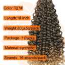 GoGo Curl Crochet Hair for Women 18 inch Ocean Wave Curly Crochet Long Deep Wave Beach Curl Ombre Blonde Synthetic Braiding Hair Extensions (7packs,T27)