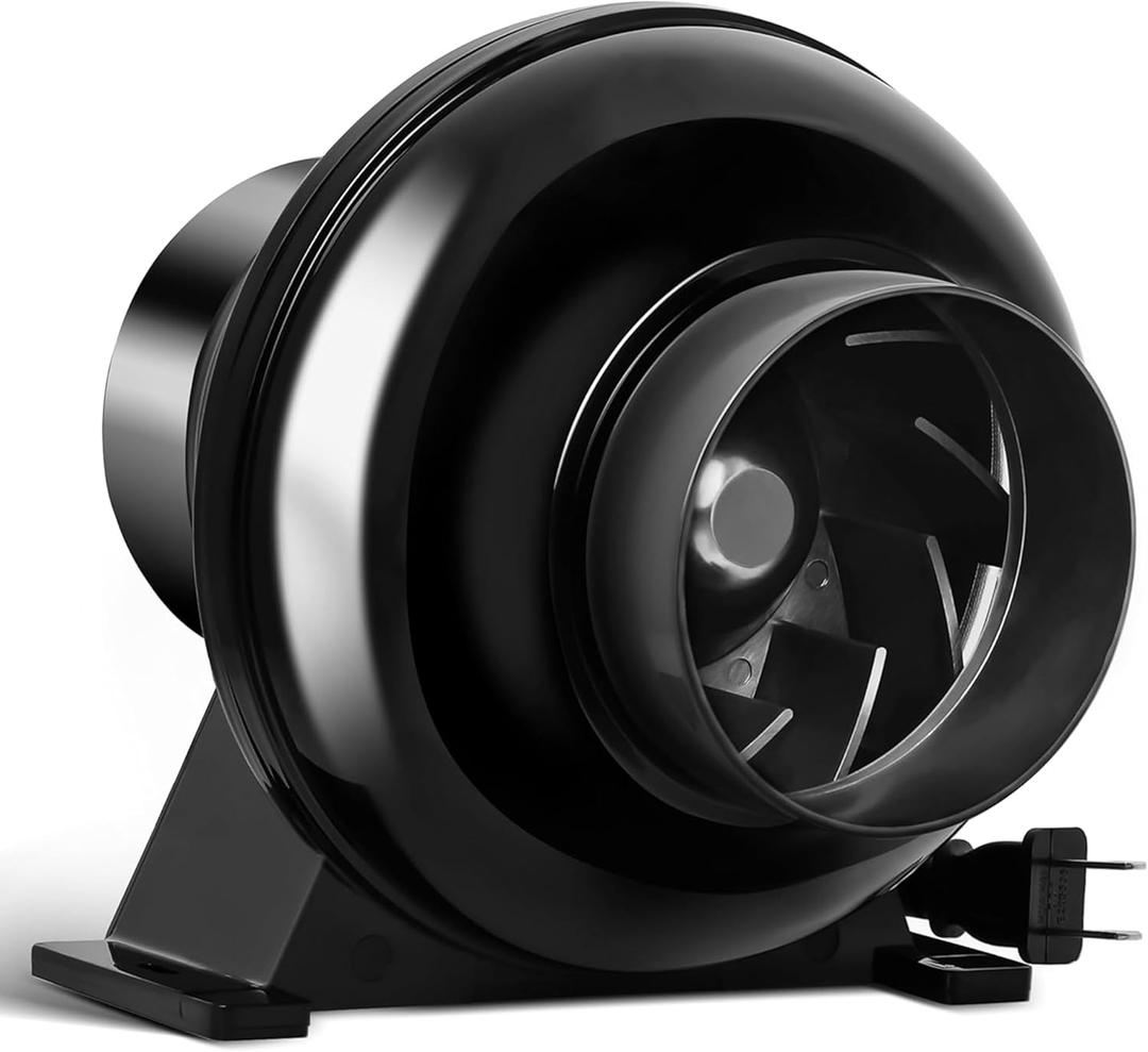 iPower 4 Inch 195 CFM Inline Duct Fan HVAC Exhaust Blower Air Circulation Vent for Hydroponics Grow Tents/Basements/Kitchens Ventilation, New