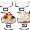 7oz Glass Ice Cream Bowls- Versatile Dessert Bowls & Cups for Mixed Drinks, Desserts, Nuts, Fruit, Pudding & Snacks- Perfect for Parties, Gatherings (4)