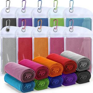 Honoson 20 Pack Cooling Towels,35 x 12 Inch Ice Breathable Soft Chilly Sweat Rag Microfiber Workout Rags for Gym Cooling Towels for Neck and Face for Yoga Golf Sport Running Gym Workout