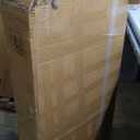 Arulvmrn 43" Makeup Vanity Desk with Mirror and Lights, & Power Outl, Glass Top Big Vanity Table with 9 Drawers& 8 Storage Shelves, Dressing Table Set with Chair for Bedroom, Light Brown oak