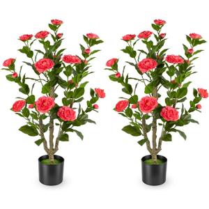 3ft 2-Pack Artificial Camellia Trees