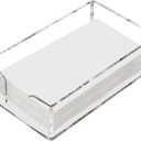 Fengzhe Acrylic Guest Towel Napkin Holder, Clear Bathroom Paper Hand Towels Storage Tray, Disposable Paper Towel Holder for Bathroom, Kitchen, Parties, Weddings, and Various Events 8.5x4.9x2.4 inches