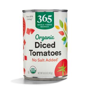2 x 365 by Whole Foods Market Organic No Salt Added Diced Tomatoes, 14.5 OZ (EXP 09/01/28)
