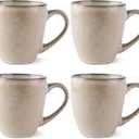 GBHOME Ceramic Coffee Mugs Set of 4, 12oz Stoneware Coffee Mugs Set For Dad Mom Women MEN, Light Weight Ceramic Coffee Cups for Latte/Tea/Beer/Hot Cocoa, Dishwasher & Microwave Safe,Cappuccino