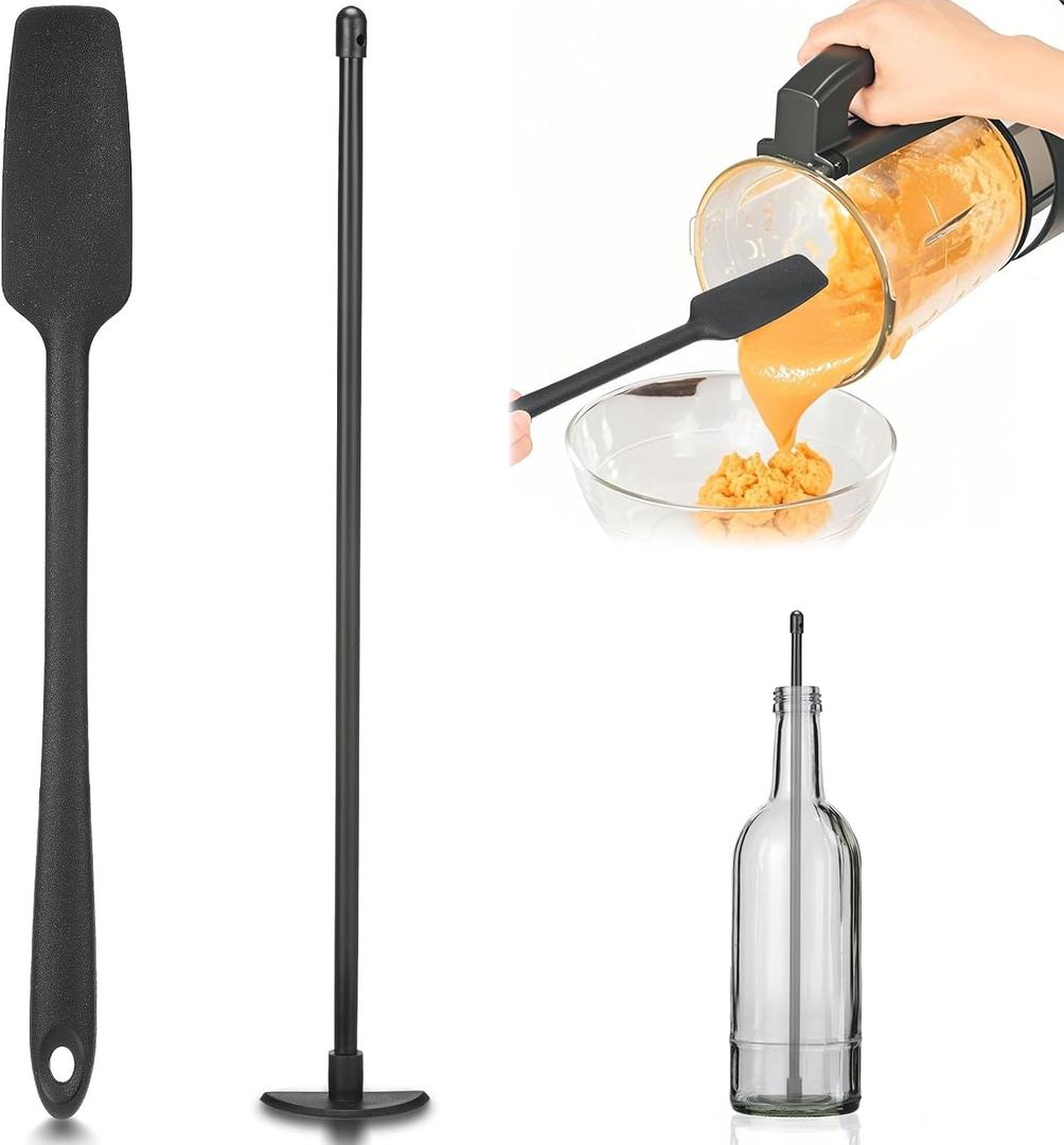 Blender Spatula Set, Under Blade Bottle Scraper and Jar Scraper Blender, Reusable High Heat for Jar, Bottle, et