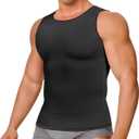 Gotoly Men Compression Shirt Shapewear Slimming Body Shaper Vest Undershirt Tummy Control Tank Top (X-Large, Black)