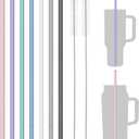 NiHome 14" Silicone Straws 7-Pack for Stanley Cups and Large Bottles, Customizable Length Food-Grade Reusable Straws with 2 Cleaning Brushes, Soft and Flexible for 24-128 oz Bottles (Macaron Colors)