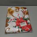 SASTYBALE Christmas Tablecloth Rectangle, Jacquard Fabric Christmas Table Cloth with Poinsettia Flowers, Spillproof Table Cover for Winter Holiday Dinner Decor (Rectangle, 60" x 84")