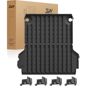 3W Truck Bed Mat Compatible with 2022-2025 2026 Ford Maverick Gas & Hybrid Car Accessories Vehicle Perfectly Flush All Weather Protection TPE Heavy Duty Pickup Car Bed Cargo Mat