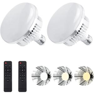 Skytex 2Pack 135W Photography Light Bulb Dimmable Tricolor LED Bulbs 2700-6400K Colour Temperatures Softbox Bulb in E27 Socket for Photography Photo Video Studio Lighting