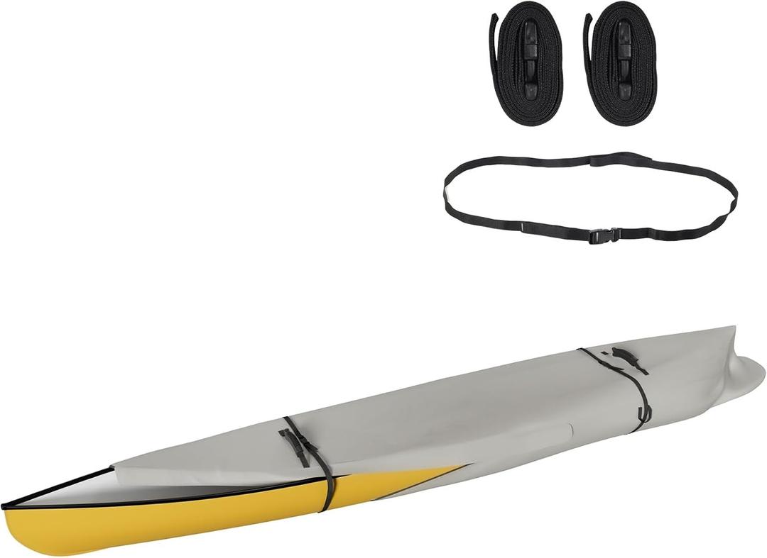 Kayak Cover Ture 900D Solution Dyed Waterproof Canoe Cover, Fade-Proof All Weather Protection Trailerable Boat Cover with Handles for Outdoor, fit 10 ft Long and Beam Width up to 27 inch