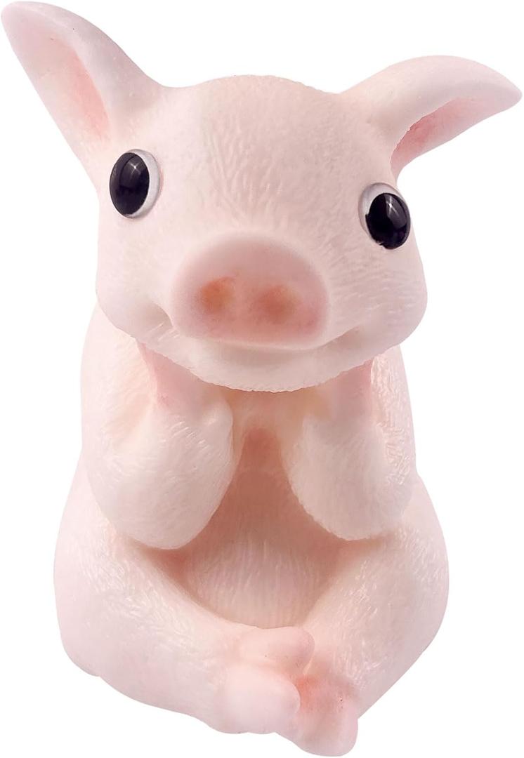 Big Hand Painted Pig Squishy ToysPink Large Cute Ultra Soft Kitty Squeeze Fidget Toys for Stress Relief ,Kawaii Squishies Sticky Animal Toys for Adults Kids, Sensory Balls Toys for Autism, 