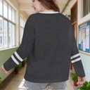 YI XIANG RAN Plus Size 100 Days of School Shirt Women Teacher Shirts 100 Days Gift Tees Casual Long Sleeve Tops (5X-Large Plus, Darkgrey2)