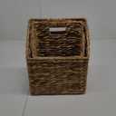 Set of 2 Wicker Hanging Storage Baskets, Handwoven Wall Baskets for Mail, Files, Books & Accessories, Wall-Mounted Organizer for Entryway, Kitchen, Office, Boho Farmhouse Decor
