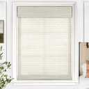 UNISHADES Cordless Bamboo Roman Shades for Windows, Blinds Size (33.5" W × 64" H) Colour (Light Filtering Greystone)