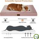 WNPETHOME Orthopedic Dog Bed for Crate, Waterproof Large Dogs Bed with Removable Washable Cover, Multi-Needle Quilting Dogs Crate Beds 35"L x 22"W x 3"Th