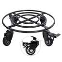 2 Pack 14" Metal Plant Caddy Iron Potted Plant Stand with Metal Lockable Wheels Round Flower Pot Rack No Wheels Indoor Outdoor Planter Trolley Casters Rolling Tray Coaster (14")