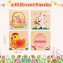 4 x Easter Wooden Puzzles for Toddler - 4 Pack Basket Stuffers Fillers Puzzle Toys for Boys Girls, Jigsaw Learning Educational Gifts Party Favors for Kids