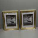 16x13 Picture Frame Set of 2, Brass Metal Photo Frames with HD Glass